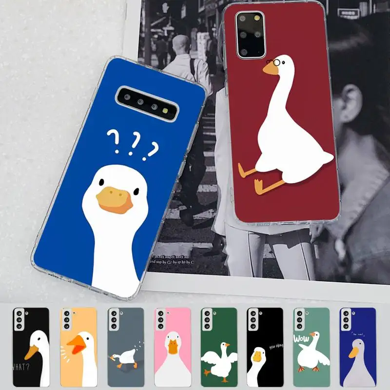 

Cartoon Cute Goose Phone Case for Samsung S21 A10 for Redmi Note 7 9 for Huawei P30Pro Honor 8X 10i cover