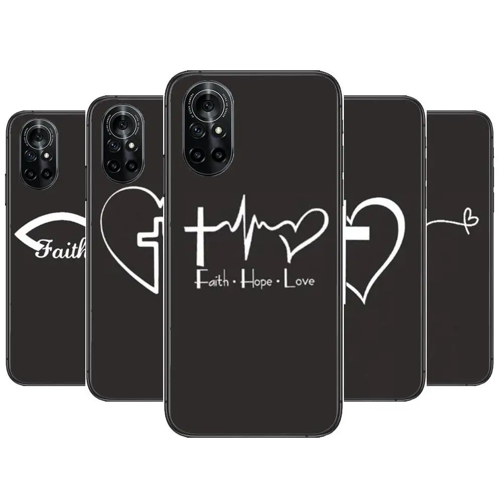 

Faith Christian Religious Jesus Clear Phone Case For Huawei Honor 20 10 9 8A 7 5T X Pro Lite 5G Black Etui Coque Hoesjes Comic