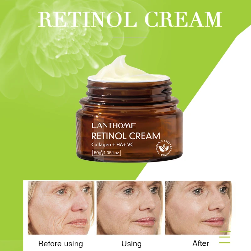 

Retinol Fade Wrinkle Cream Anti-Aging Lifting Firming Skin Care Hyaluronic Acid Moisturizing
