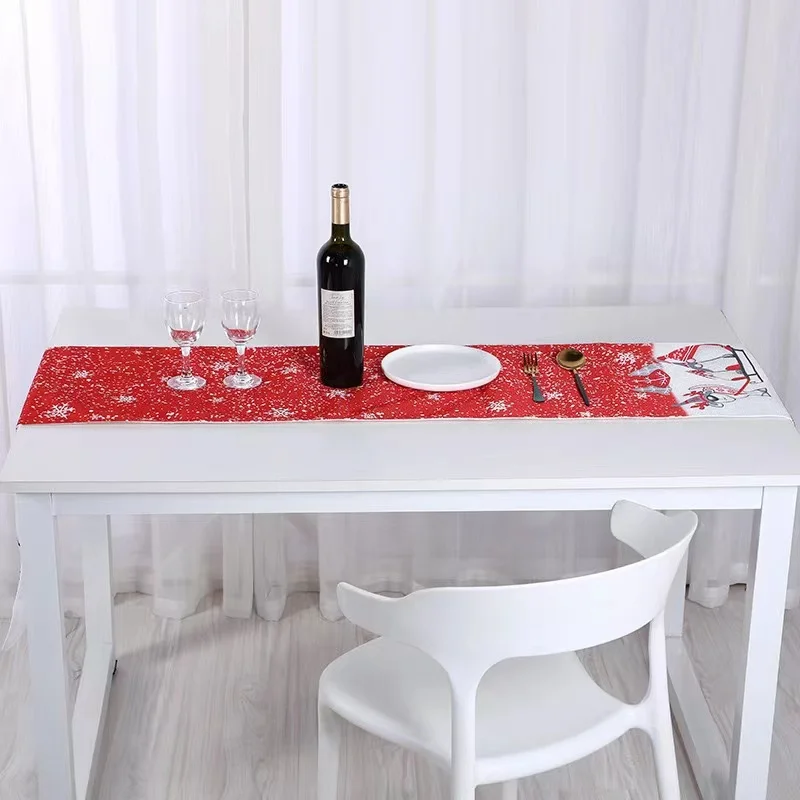 

1PCS Christmas Decoration Tablecloth Snowflake Table Cloth Rectangular Household Dining Room Coffee Table CoverOrnament
