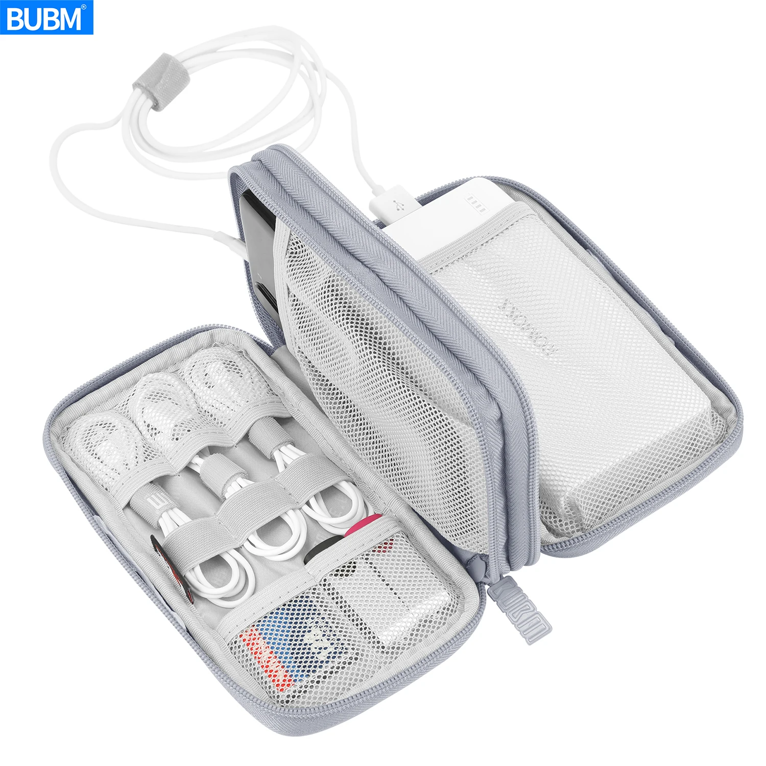 

Портативные сумки для хранения кабеля для передачи данных, органайзер для внешнего аккумулятора для наушников, цифровой гаджет, двухслойная сумка для защиты жесткого диска