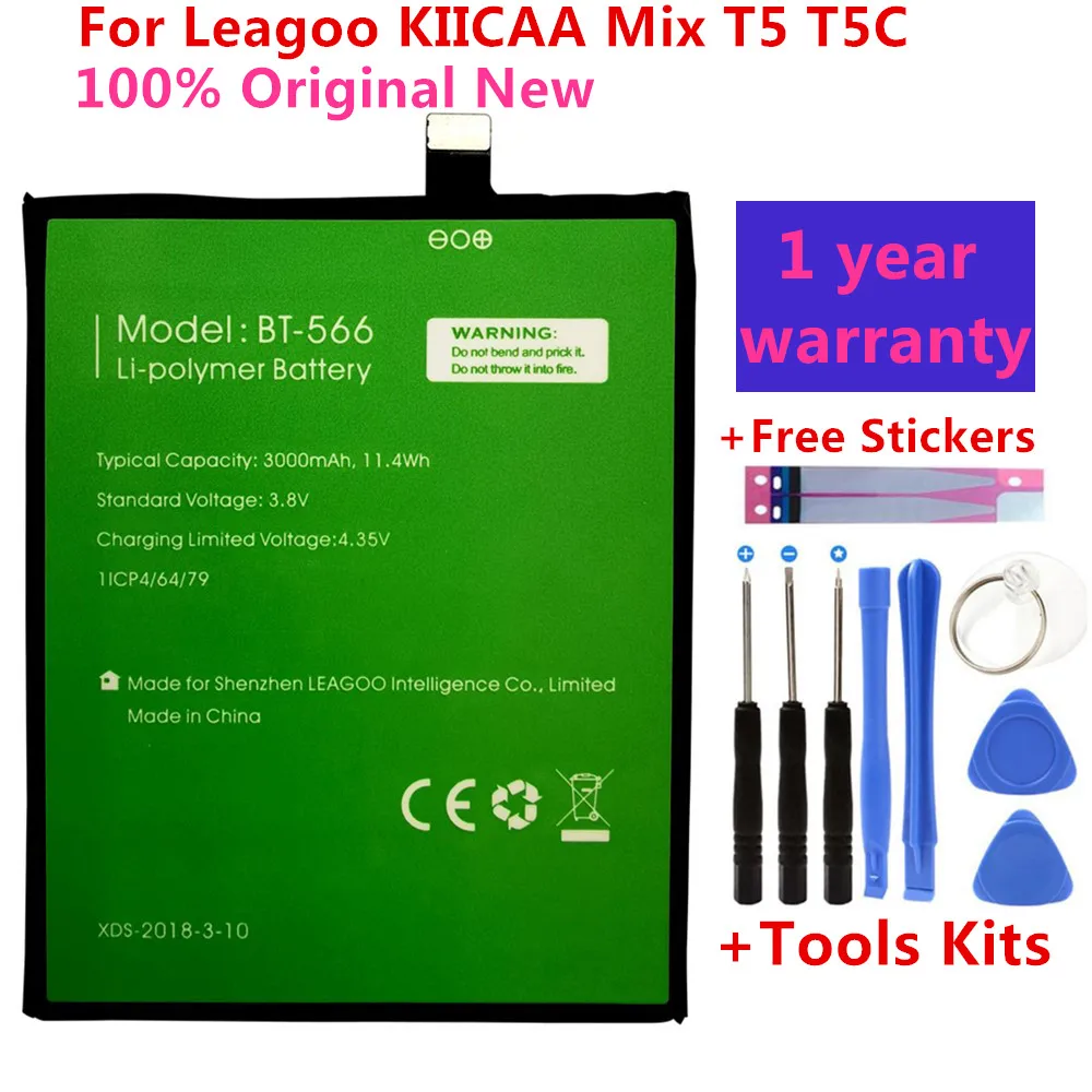 

100% Original BT-565&BT-566 3000mAh Battery For Leagoo KIICAA Mix T5 T5C BT565&BT566 Mobile Smart Phone Parts Batterie batteries