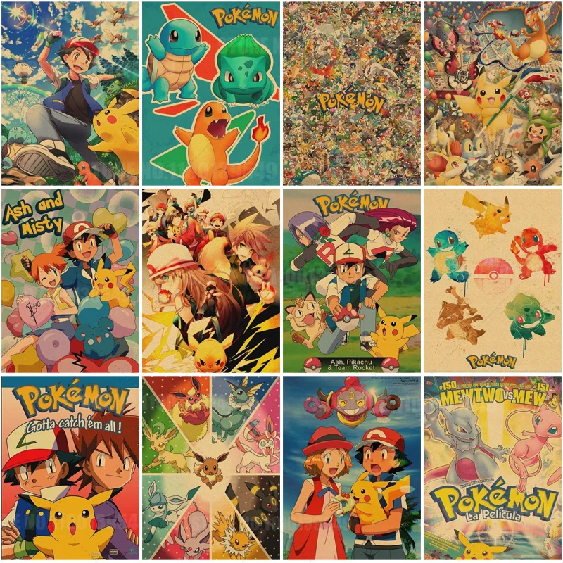 

Vintage Pokeman Diamond Painting 5D DIY Pikachu Diamond Embroidery Kits Full Square/Round Mosaic Cross Stitch Home Decor Gift