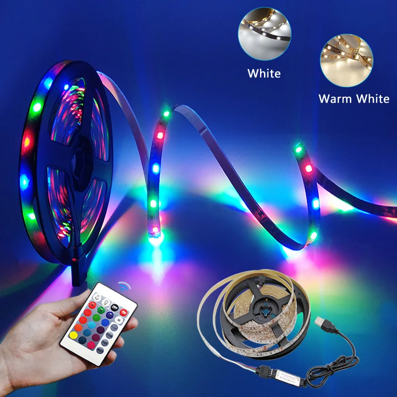 

Светодиодная лента Usb 5050 с Bluetooth, Rgb-лента для украшения комнаты, 2022, 5 В, освещение со звуком для вечевечерние, лента 30 м, зеркальная подсветка ...