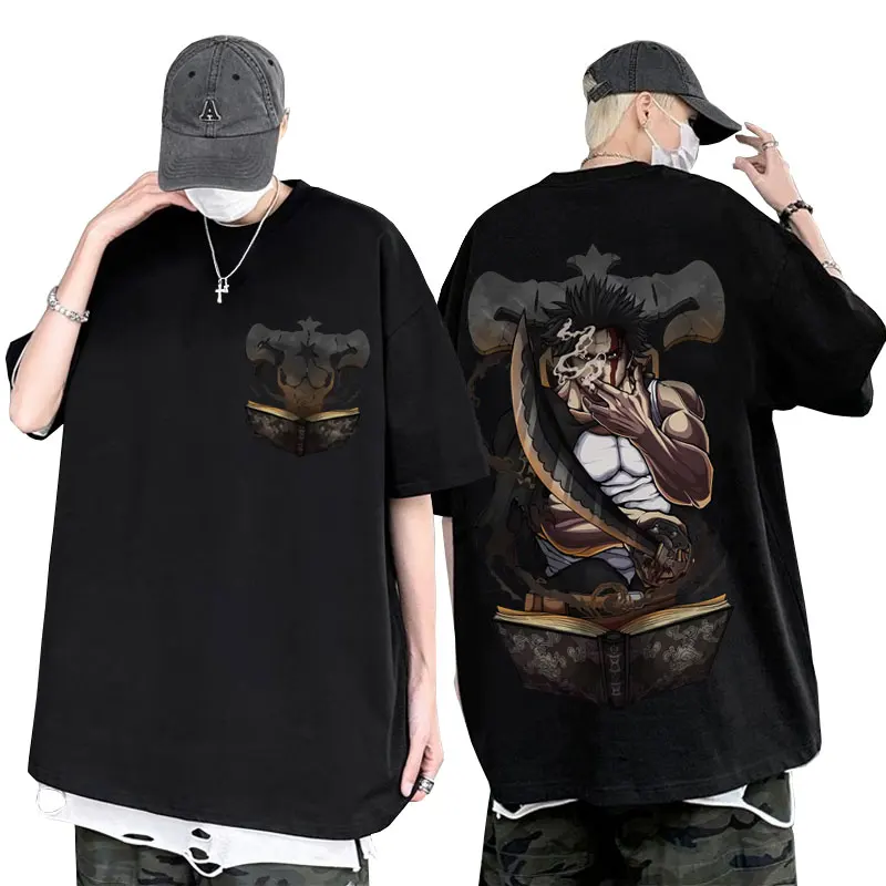 

Japanese Anime Black Clover Yami Sukehiro Graphic Tshirt Men's Manga Harajuku T-shirt Men Woman Oversized Short Sleeve Tops Tees