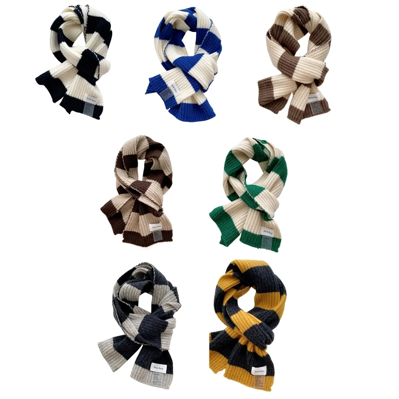 

Knitted Scarf For Women Striped Scarf Long Winter Warm Scarf Neck Warmer Lightweight Winter Warm Long Scarf Wrap