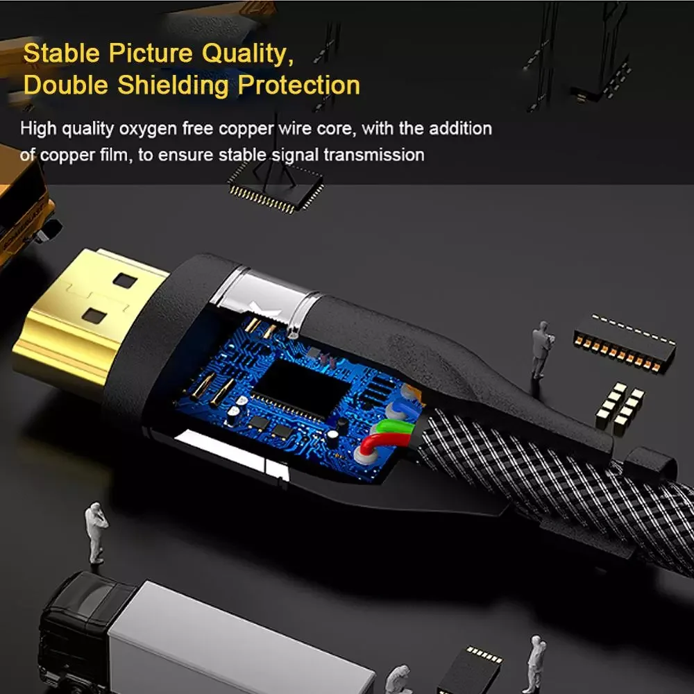 

8K 60HZ hdmi-compatible Cable 48Gbps 4K 120HZ Cord High Speed Ultra HD HDR Cables HDTV Video Converter for PS4 HDTVs Projectors