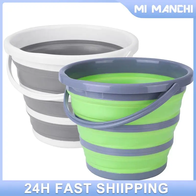 

Outdoor Easy To Carry Heavy-duty Portable Fishing Gear Foldable Folding Design Best-selling Silicone Bucket Space-saving 10l