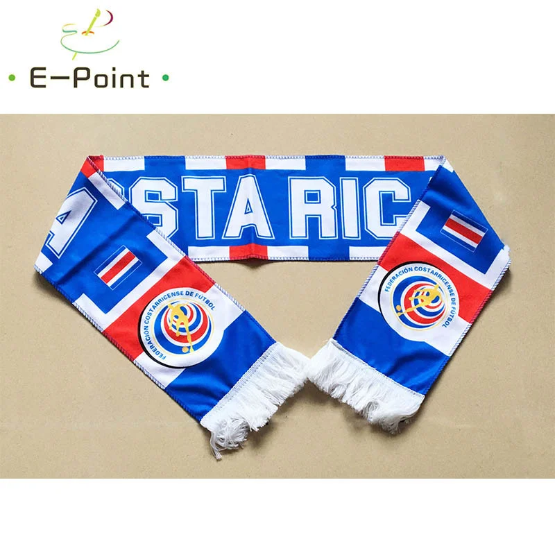 

145*16 cm Size Costa Rica National Football Team Scarf for Fans 2022 Football World Cup Russia Double-faced Velvet Material