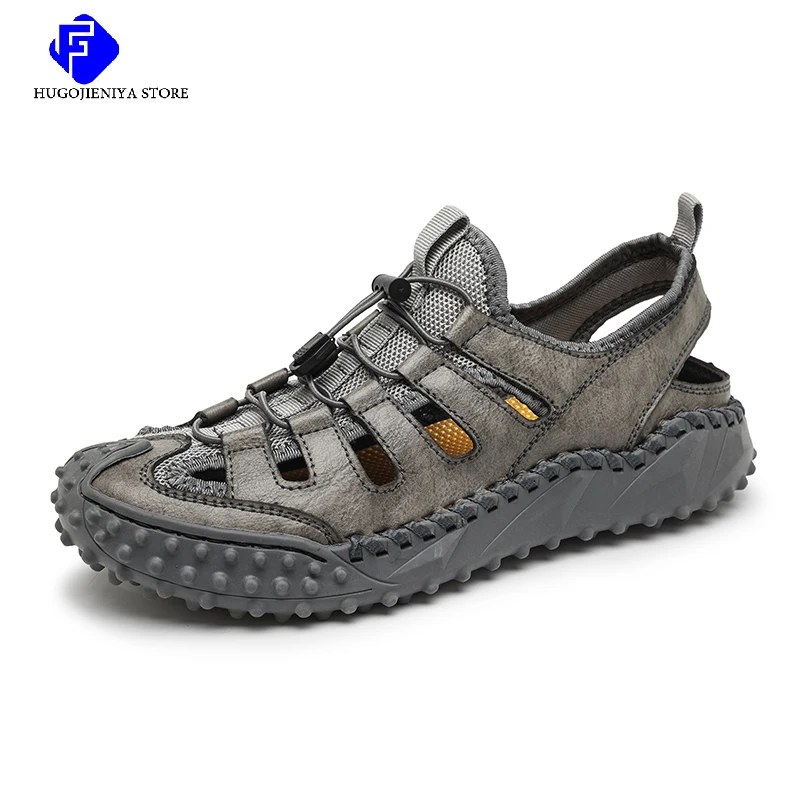 

2022 New Mens Sandals Summer Genuine Leather Sandals Men Outdoor Casual Lightweight Beach Sandals Fashion Men Shoes Big Size