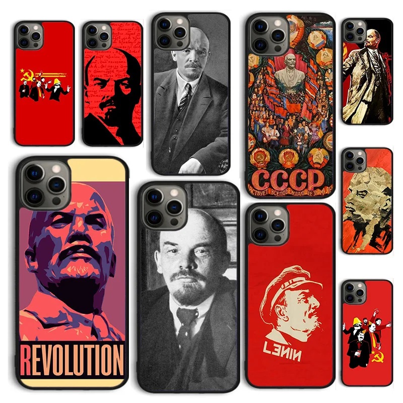 Чехол для телефона с флагом Советского Союза Autumu Lenin iPhone 16 15 12 mini 11 13 14 Pro Max SE 2020 Apple