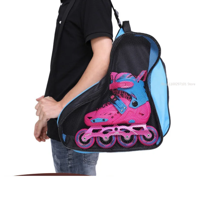 

Roller Skating Storage Bag Accesso Double Roller Skating Backpack Canvas Cotton Transparent Package Rollerblades Rouleur Enfants