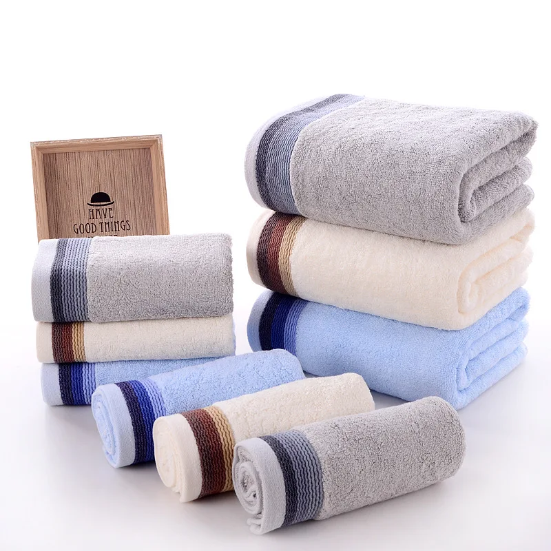 

3 In 1 Bamboo Fiber Towel Adult Face Washing Absorbent Children Thickened Face Hand Towel Set Grey for Men Women Bathroom Luxury
