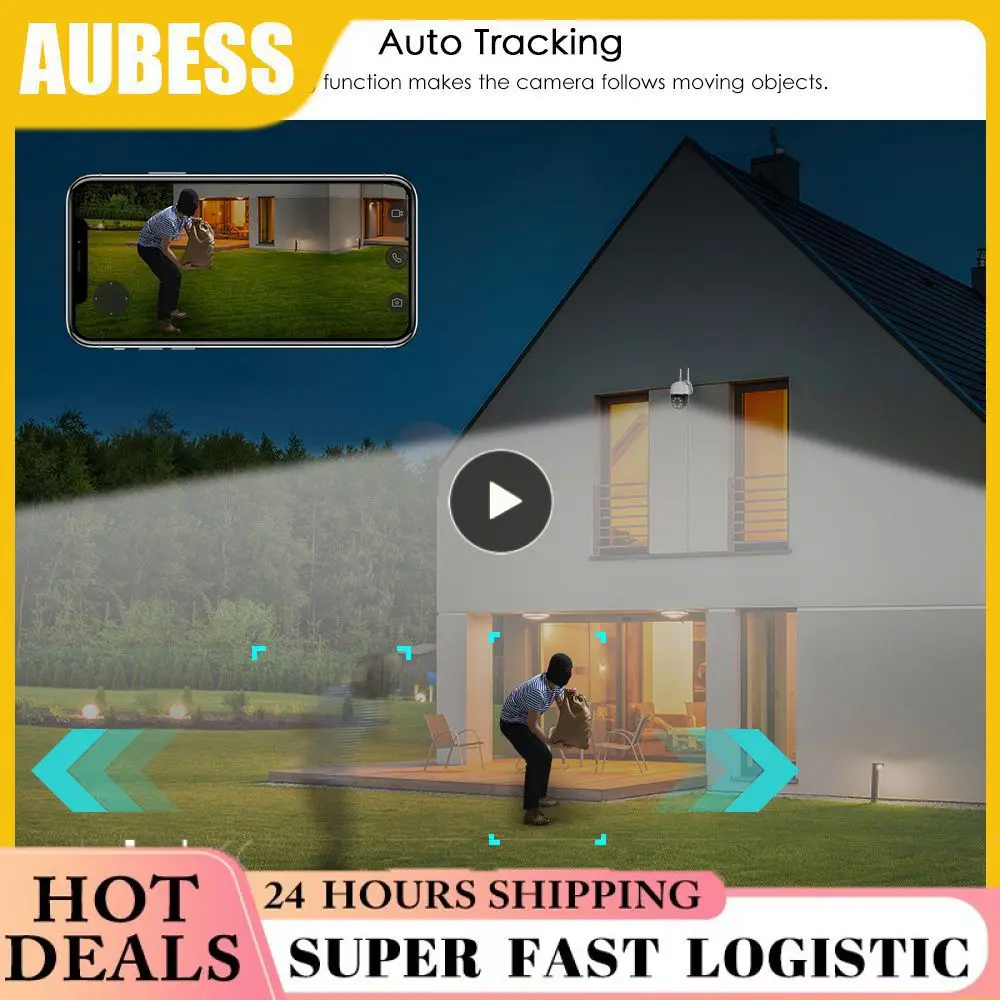 

4w High Power Outdoor Security Camera Ai Human Detect Wireless Wifi Ip Camera 5x Digital Zoom Mini Ip Camera Ptz Camera 1080p