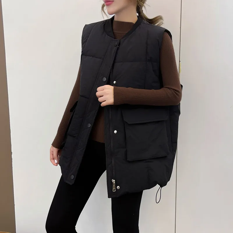 Cotton Vest For Women Outside New Fashion Trend In Autumn And Winter Female Loose And All-Match Casual Vest Coat Lady Jacket