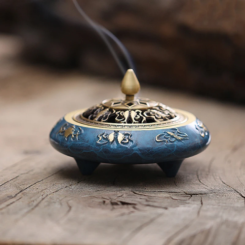 

Chinese Brass Incense Burners Small Special Comfort Flavoring Incense Holder Zen Garden Censer Quemadores Home Decor OA50IB