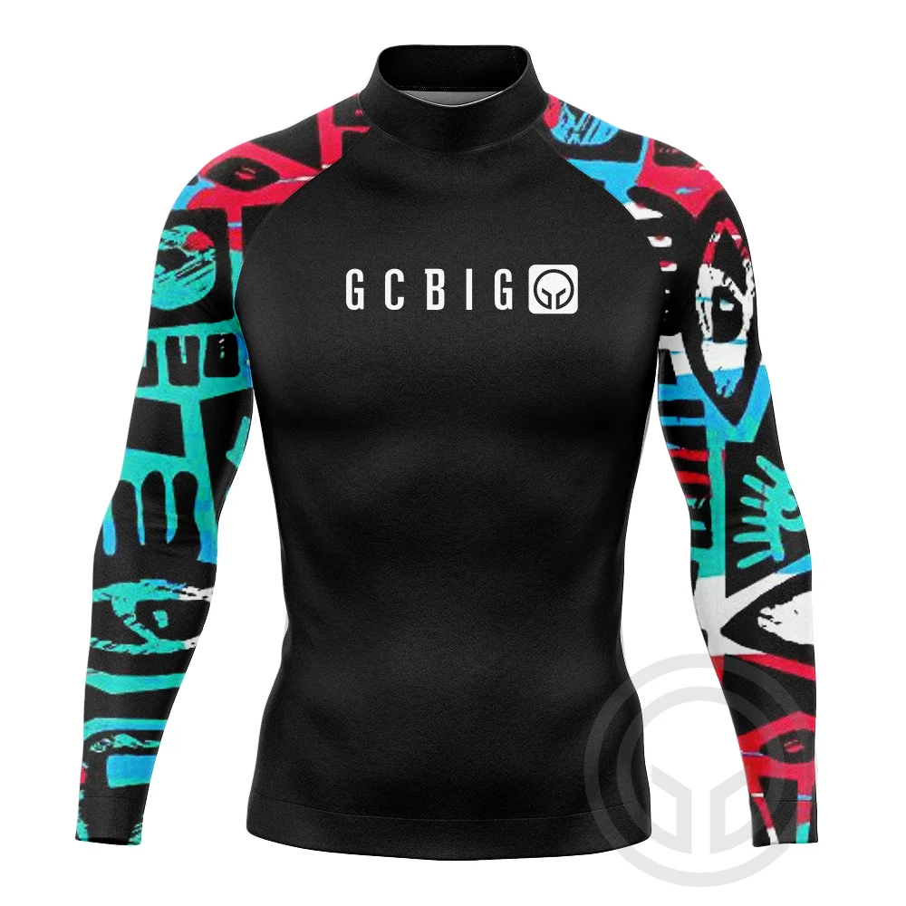 Мужские рубашки для серфинга с длинными рукавами Рашгарды Пляжная одежда Licra Surf