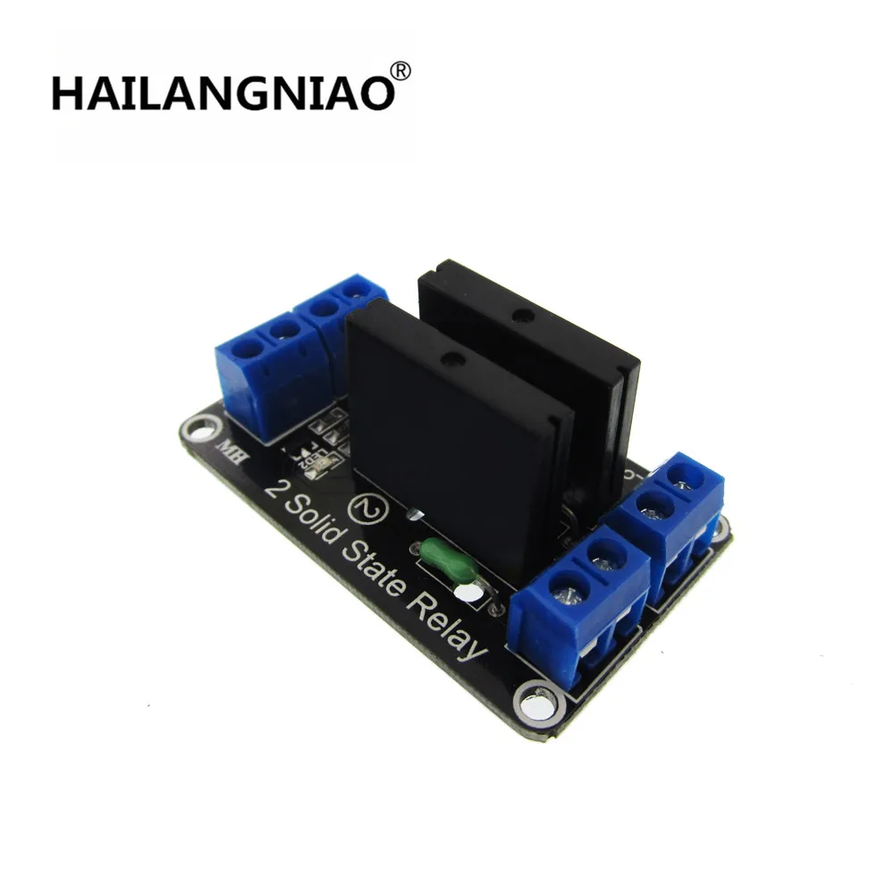 2-канальный релейный модуль 5 В постоянного тока твердотельный SSR