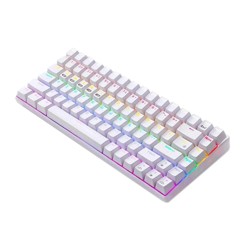 

Игровая клавиатура, игровая клавиатура с 84 клавишами с подсветкой, беспроводная клавиатура с тремя режимами и динамическим эффектом типа C 5...