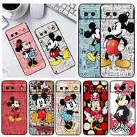 disney mickey minnie mouse phone case for google pixel 7 4 5 6 a pro xl disney anime cartoon silicone cover gift