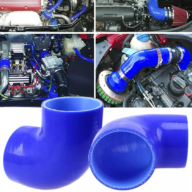 

Silicone Hose Coupler 45mm-102mm 90 Degree Elbow Silicone Rubber Joiner Bend Silicone Intercooler Coolant Hose Blue