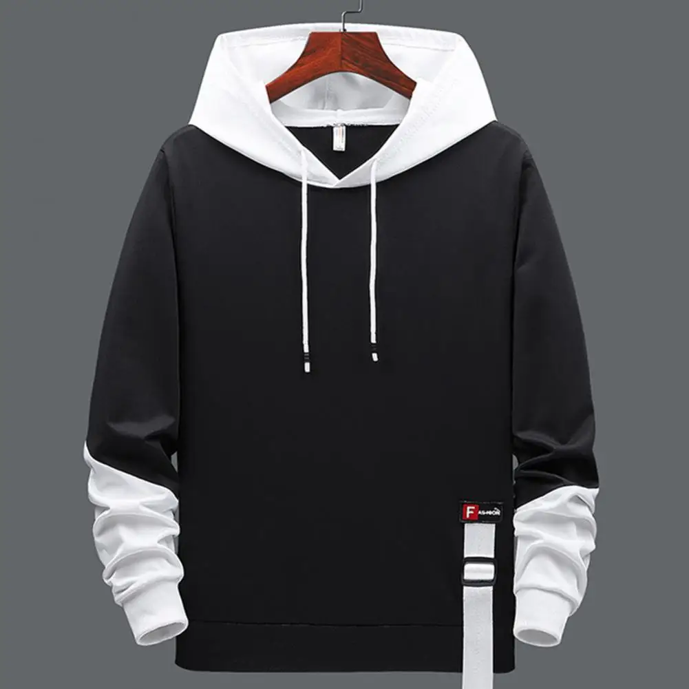 

Terrific Men Hoodie Long Sleeve Soft Young Pullover Skin-friendly Loose Spring Hoodie