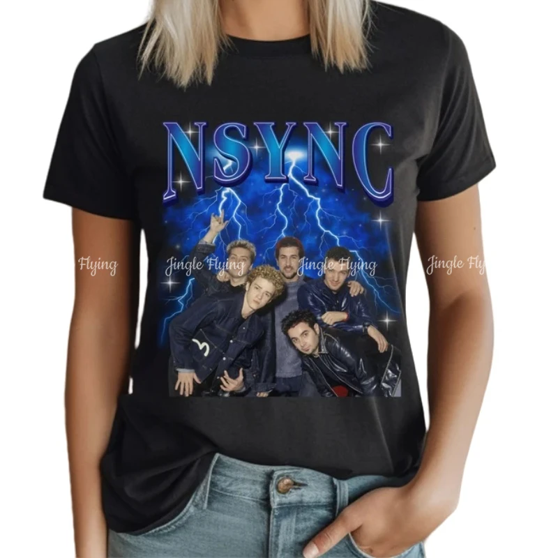 Винтажная дизайнерская рубашка Nsync 90s в стиле рэп с Загрузчиком графическая