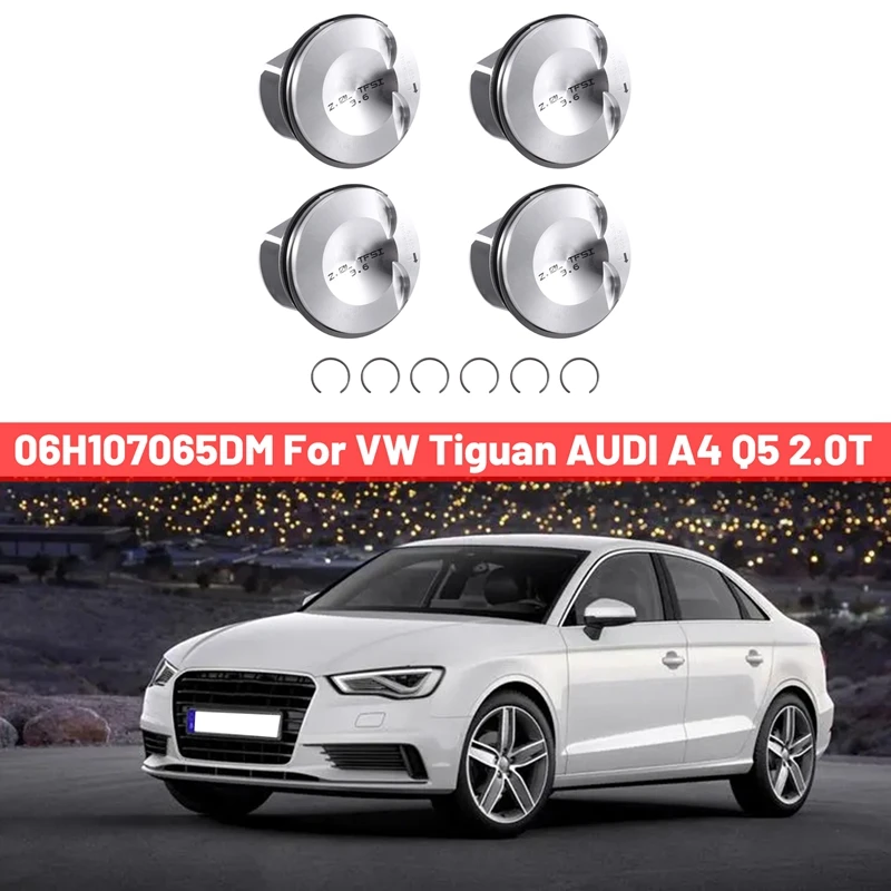 Набор поршней и колец двигателя 4X 82 51 мм Φ 23 для VW Tiguan A4 Q5 2 0 T 06H107065DM