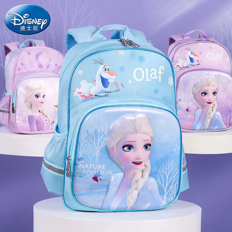 Disney children's schoolbag girls' first and second grade pupils 2022 new backpack Snow Princess Aisha  school bag