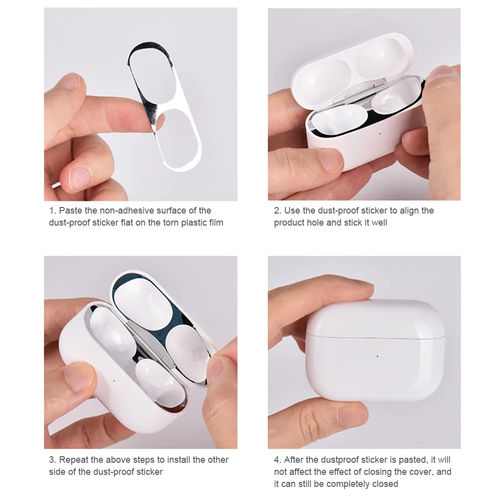 Защита от пыли и царапин металлическая защитная пленка для Airpods чехол наклейка
