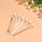 6 шт., стеклянные чайные ложки с длинной ручкой