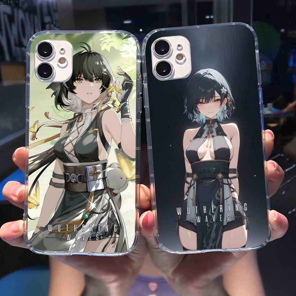 Wuthering Waves Rover Mobile Cell Phone Case for iPhone 16 15 14 13 12 11 X XR XS 8 Pro Max Plus Mini Clear Transparent Cover