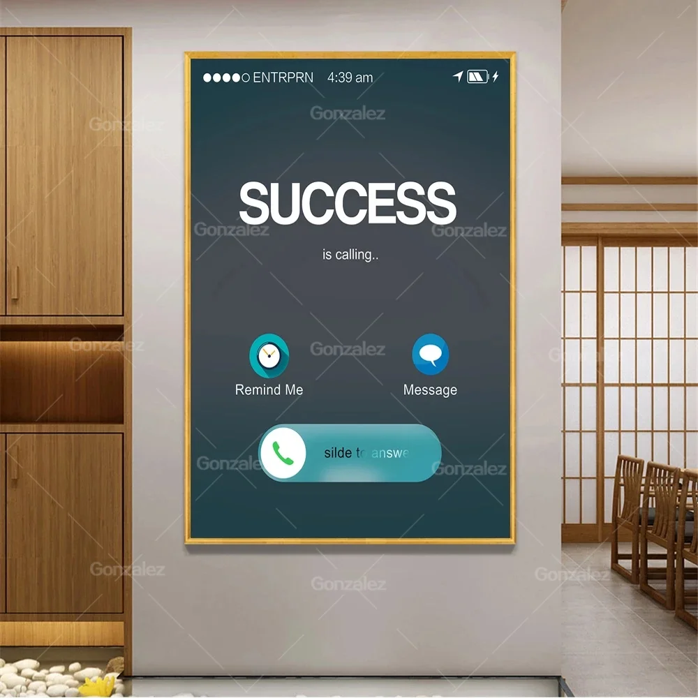 Настенная картина на холсте Постер и печать успехов цитаты в скандинавском стиле