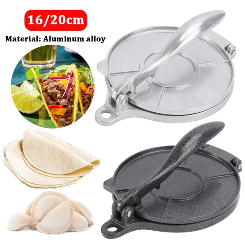 

DIY Tortilla Press Maker Aluminium Alloy Manual Corn Tortillas Dough Pressing Tools Kitchen Bakeware Cooking Accessories 16/20cm