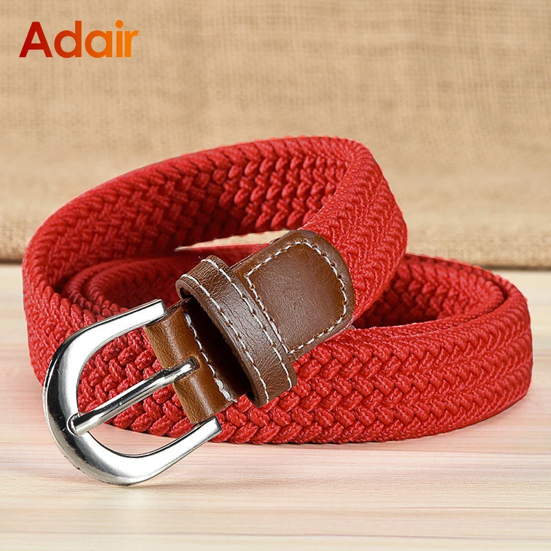 

Women's Belt High Quality Knitted Elastic Stretch Braided Woven Belts Canvasf For Jeans Fashion Pin Buckle Belts For Ladys AL078