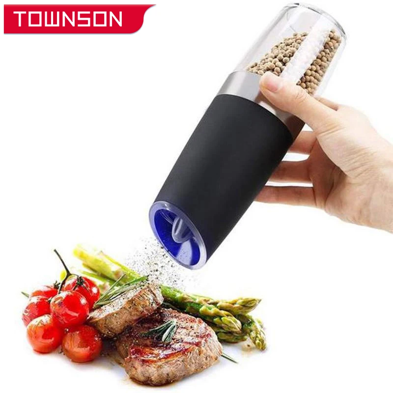 

Automatic Salt and Pepper Grinder Electric Spice Grinder Gravity Adjustable Spices Mill with LED Light BBQ Tools Kitchen Tools