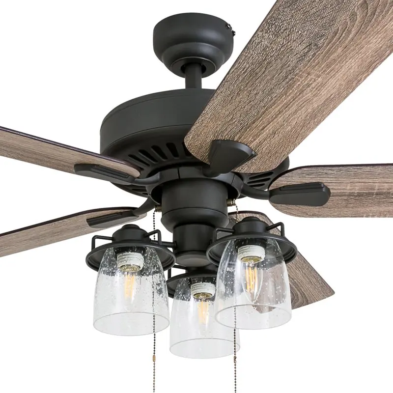 

Briarcrest Farmhouse 52-Inch Aged Bronze Indoor Ceiling Fan with 5 Barnwood, Tumbleweed Blades