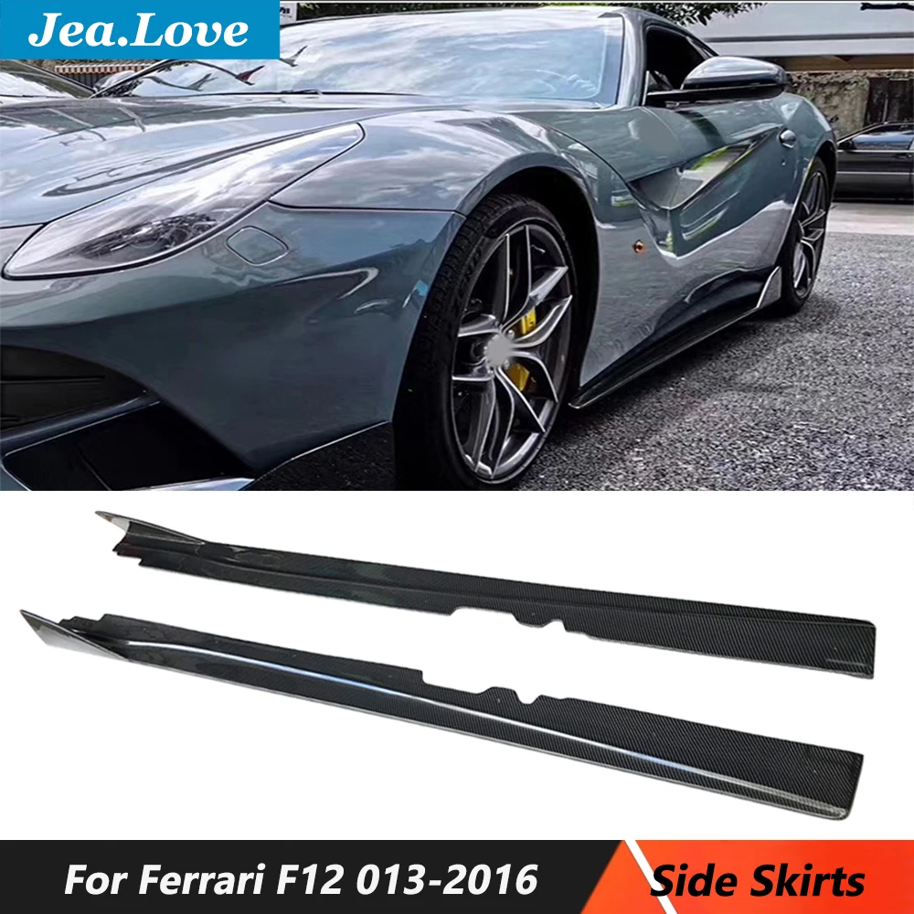 

DM Style Carbon Fiber Extensions Lip Side Skirts For Ferrari F12 2013-2016 Car Tuning