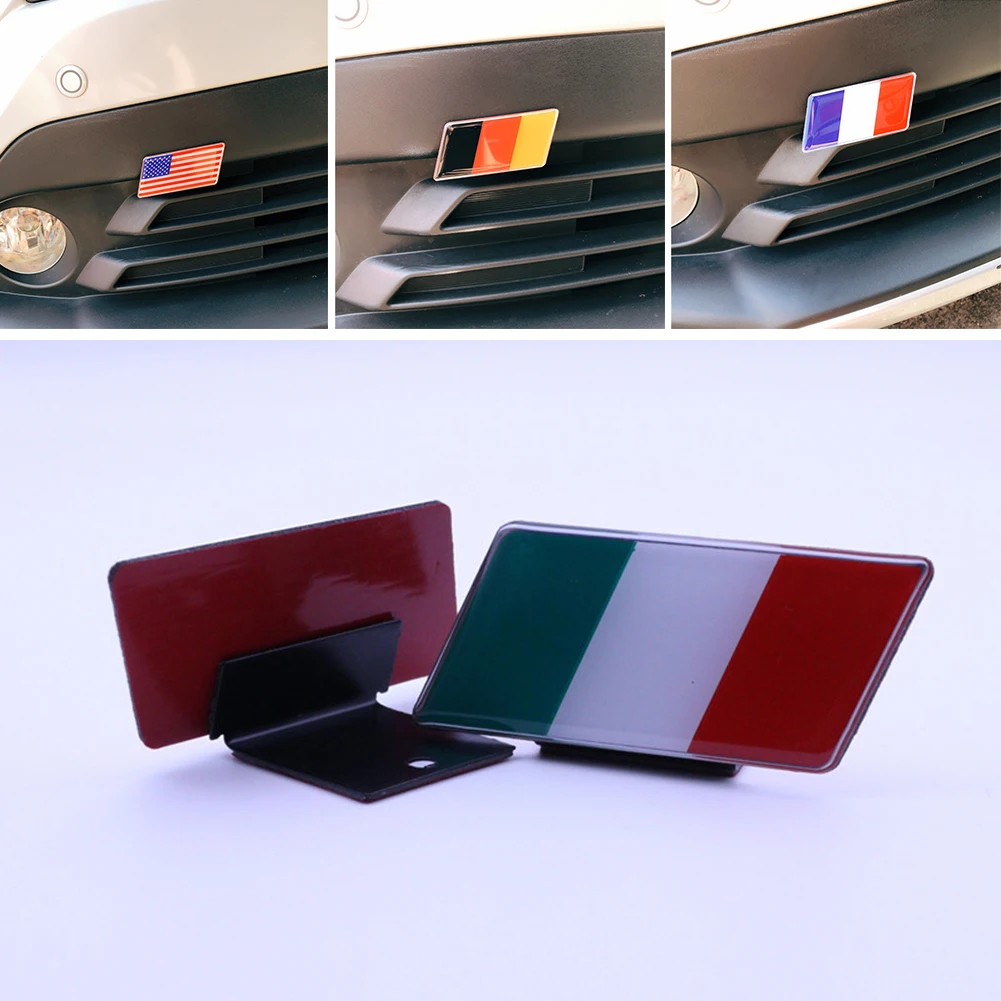 

Universal Flag Front Grille Bumper Car Sticker Emblem Badge For VW-Audi-Honda-Benz Bumper Front Decoration Grille Auto Decal
