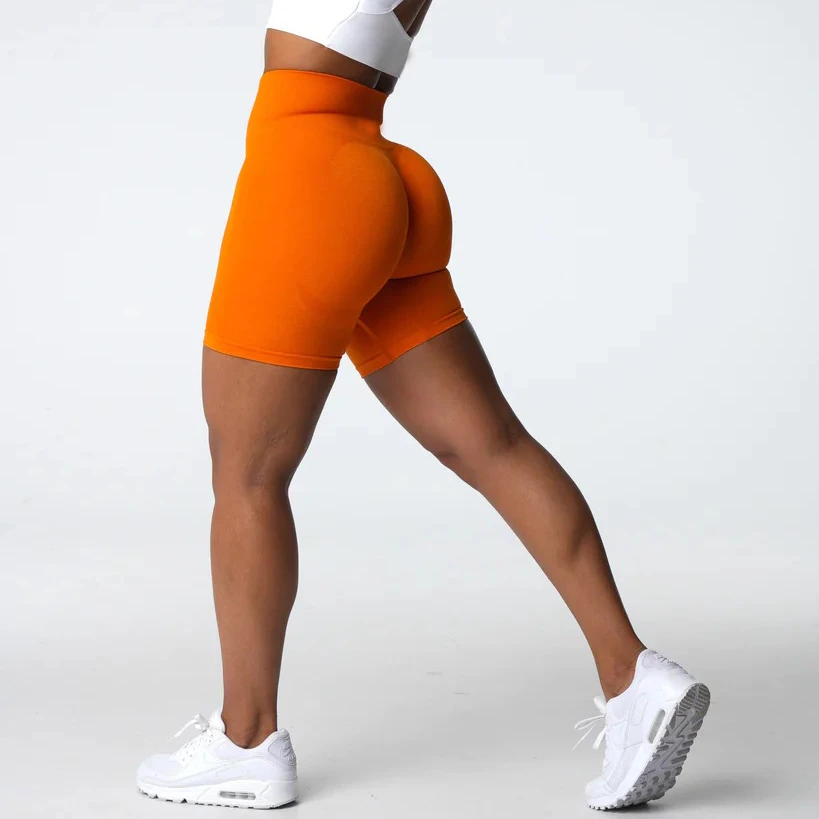 

Женские бесшовные шорты из спандекса, с высокой талией