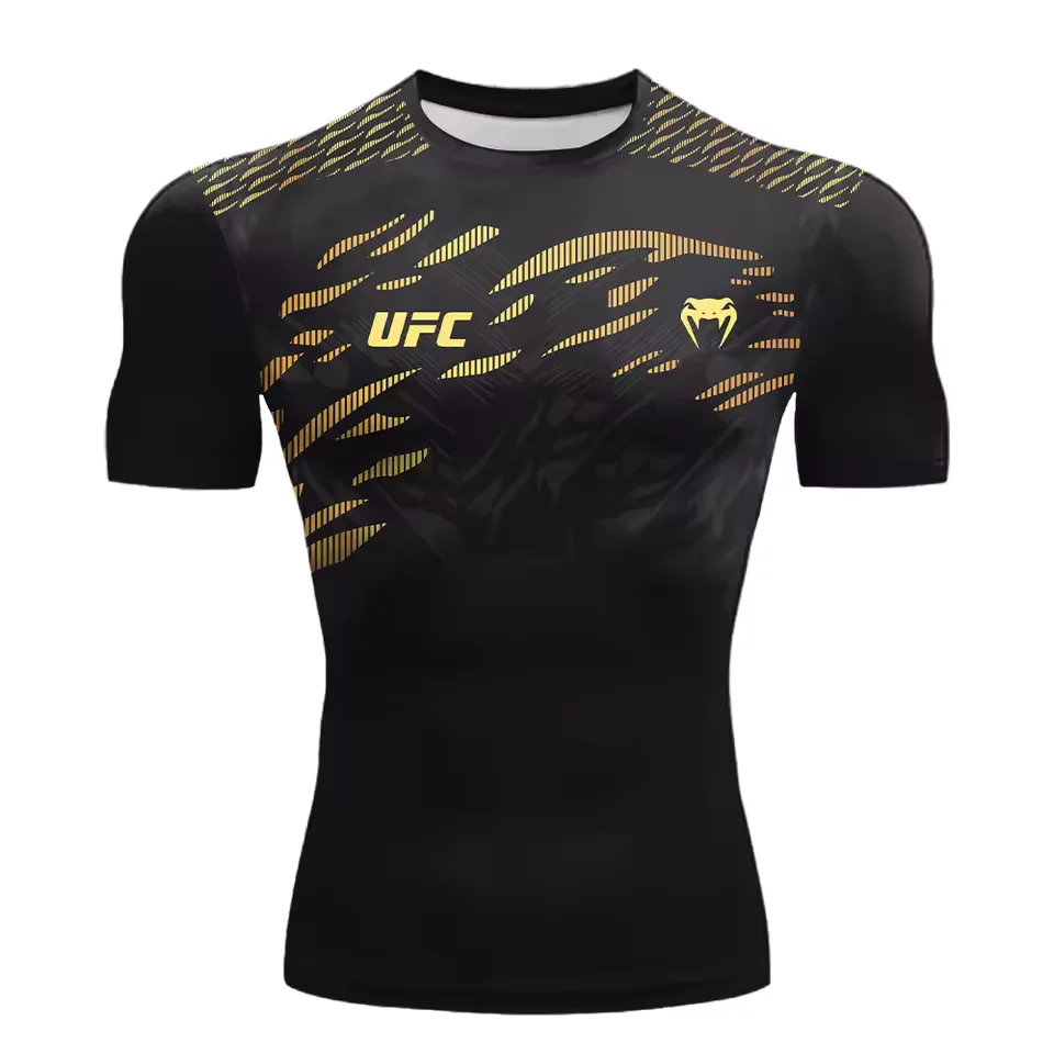 Лето 2025 г., хит продаж, UFC, футболка для экстремальных видов спорта, мужская повседневная быстросохнущая дышащая мужская футболка с коротким рукавом (art.: 3920cf2d396fd) - 3920cf2d396fd