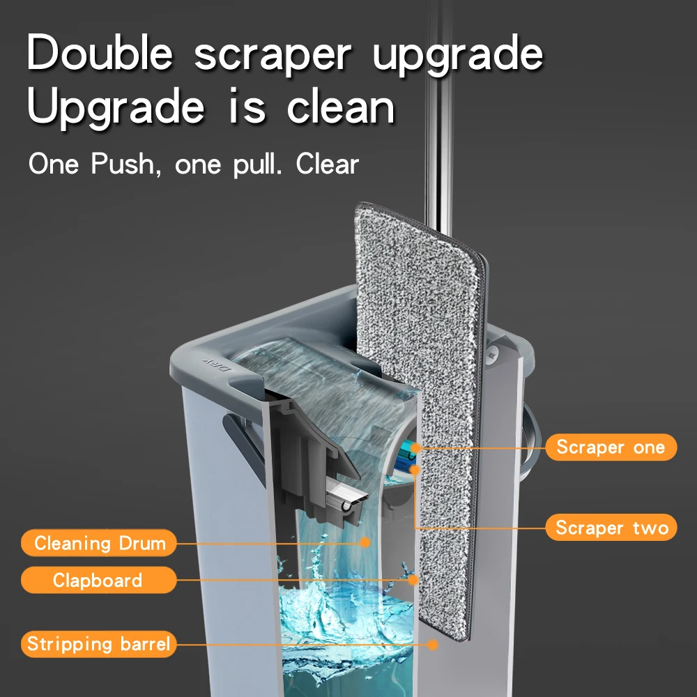 Швабра с ведром швабра отжимом для пола вращающаяся ленивых автоматическая