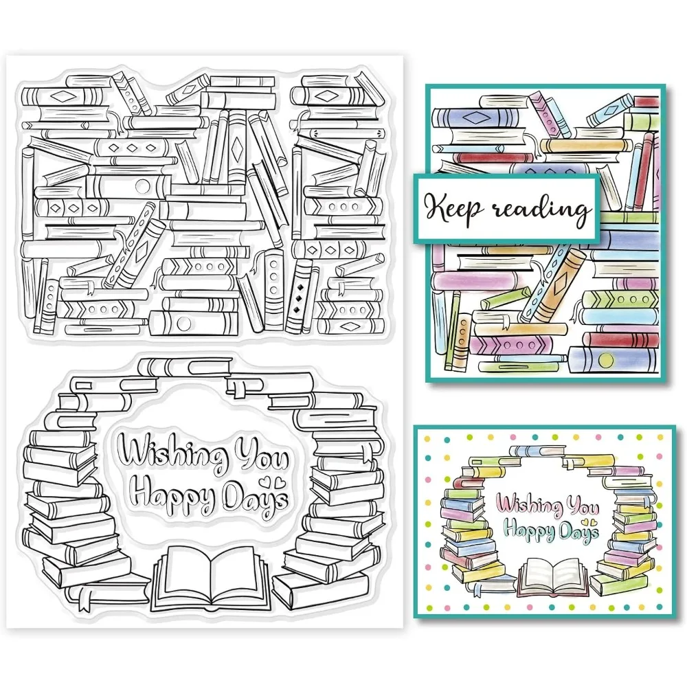 Книжный фон прозрачный штамп книги с пожеланиями вам счастливых дней