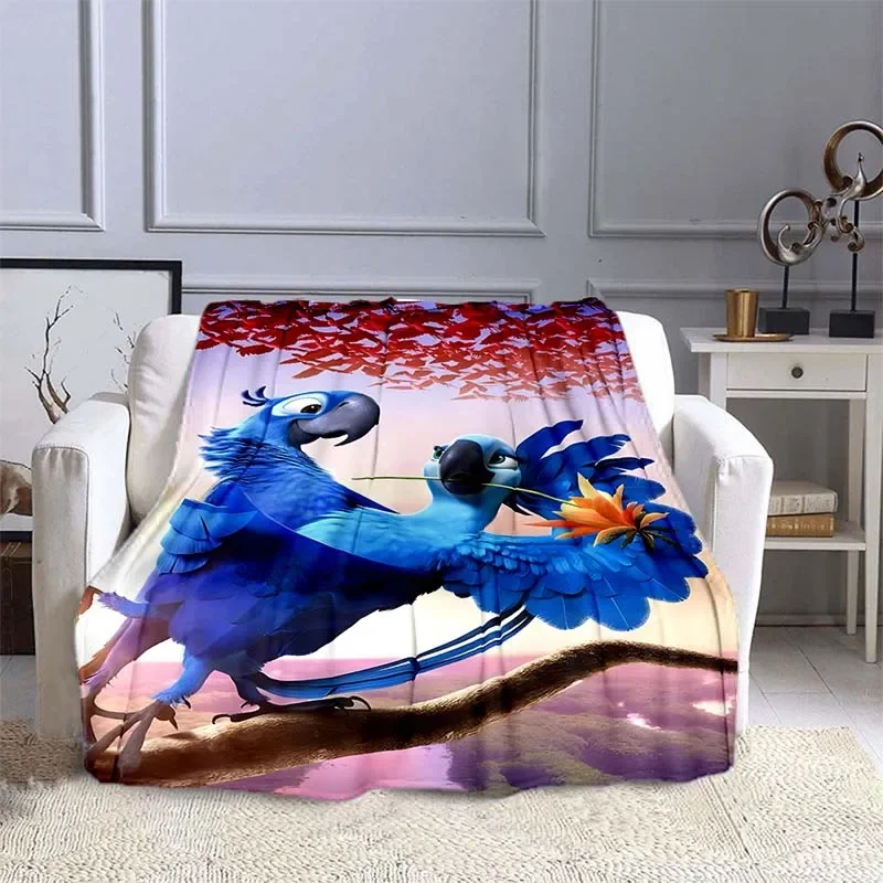 Микрофибра одеяло с принтом попугай MINISO