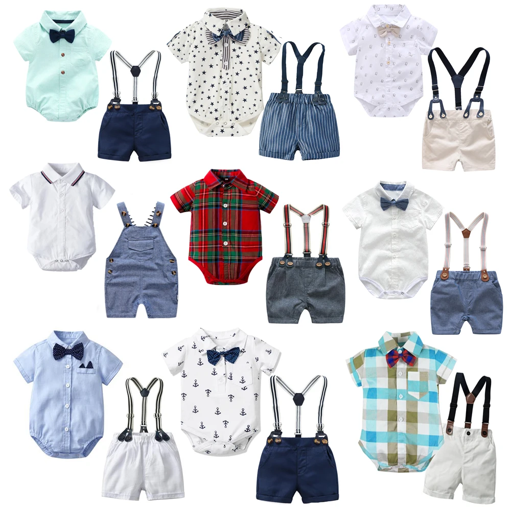 

Kabeier Newborn Boy Baby Formal Set Cotton Birthday Clothes Suit for Boys Romper 3 6 9 12 18 24 Months Toddler Jumpsuit Outfits