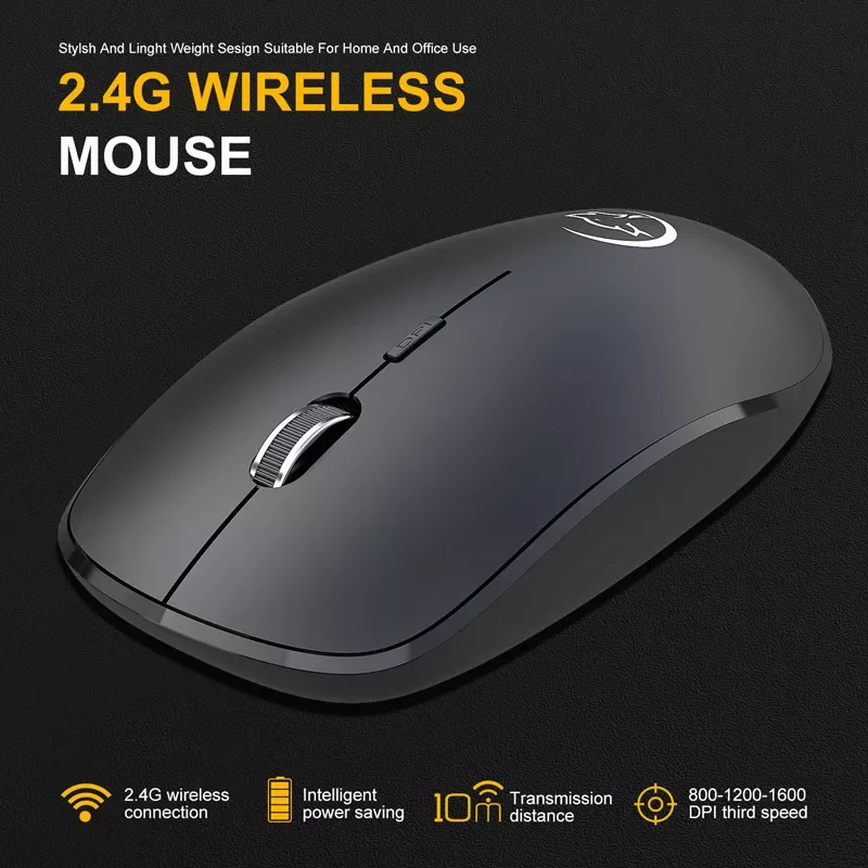 

Wireless Computer Mouse 2.4G Receiver 2400 DPI USB Optical Mice Super Slim Computer Mouse For PC Laptop
