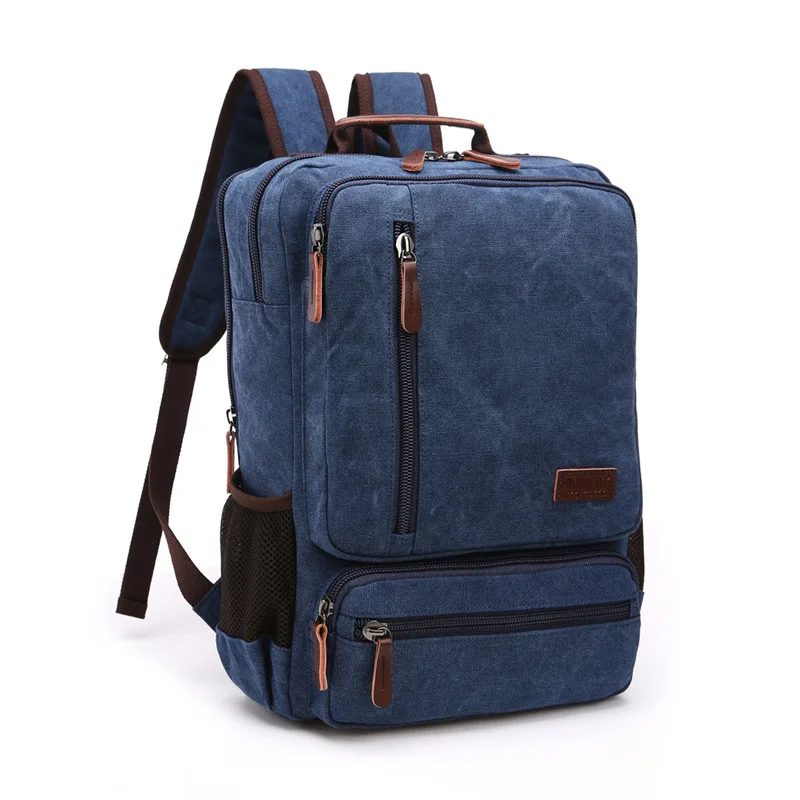 

Винтажный холщовый рюкзак для мужчин, Вместительная дорожная сумка на ремне, модный студенческий портфель для ноутбука