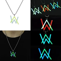 vintage magic punk luminous pendant trend versatile stainless steel waterproof letter necklace mens jewelry accessories