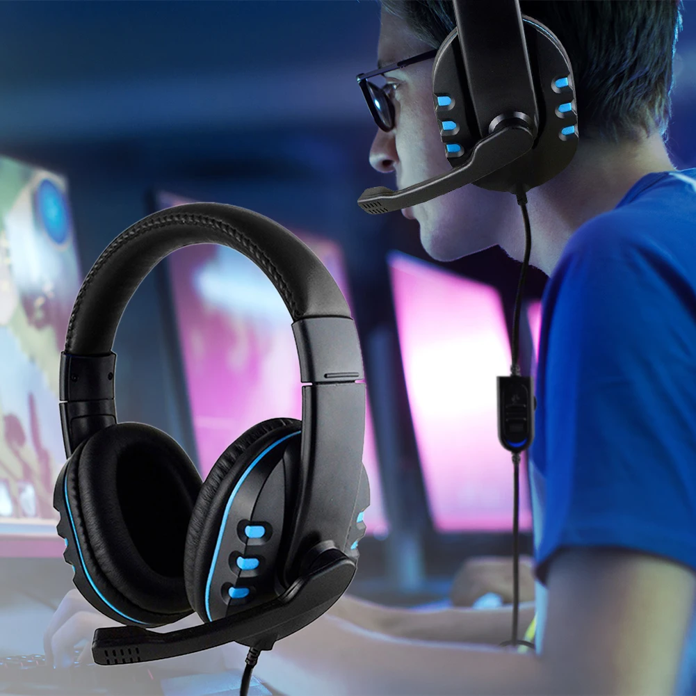 

Universal Gaming Headset 3.5mm Wired Headphone Deep Bass Gamer Over-Ear Earphone for Computer Tablets Smartphone