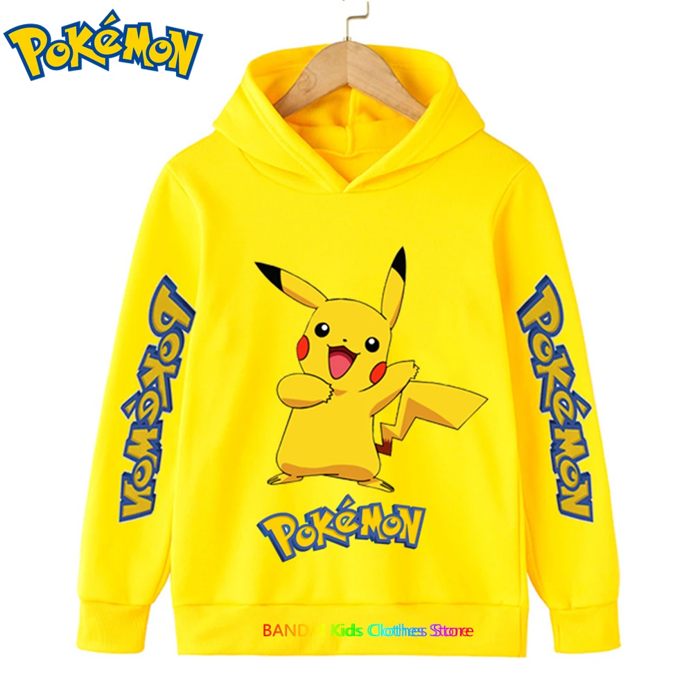 

Hot 3-12 Years Pokemon Hoodie Kids Fashion Children Baby Boys Clothes Pikachu Sweatshirt Children Tops Girls Clothing Sweater